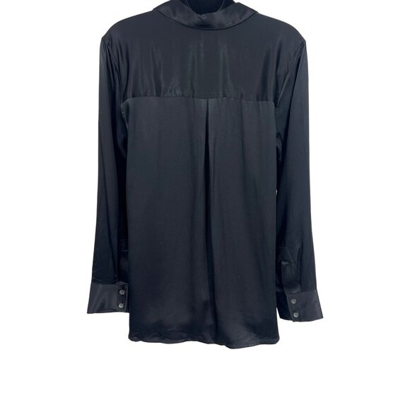 Rails Nissa Black Long Sleeve Blouse Rayon Women Size Medium M Cross Front New - Picture 5 of 10
